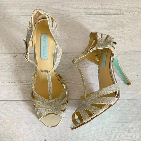 Betsey Johnson Glittery Heels Sz 8.5 - Picture 9 of 11